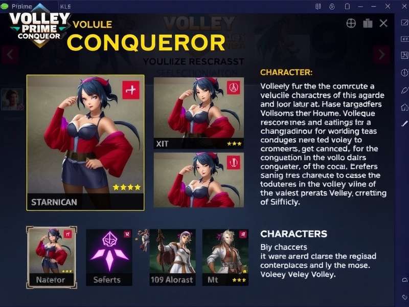 Diverse character roster in Volley Prime Conqueror Volley Prime Conqueror Character Selection